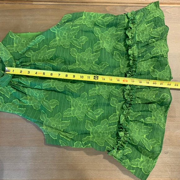 Maeve Savannah Sleeveless Mock Neck Swing Blouse Size 6 Green Floral - Picture 7 of 9
